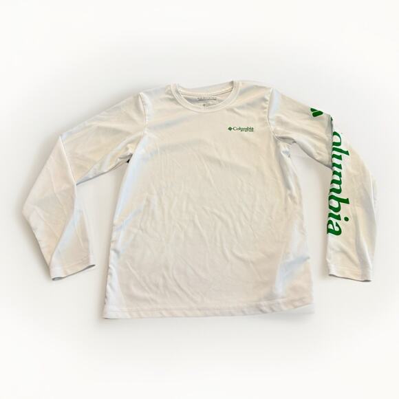 Columbia PFG Youth Unisex White Green Long Sleeve Omni-Wick Shirt Size S 8 - Picture 1 of 9